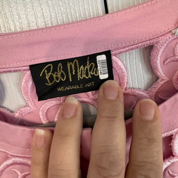 Bob Mackie Wearable Art 1X Pink Battenburg Lace Cutout Style Jacket‎ - Picture 3 of 9